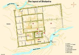 Byplan for Dholavira dækkende 100 Ha land